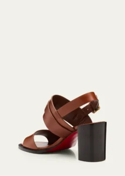 Christian Louboutin70mm Her in Roma Leather Block-Heel Sandals