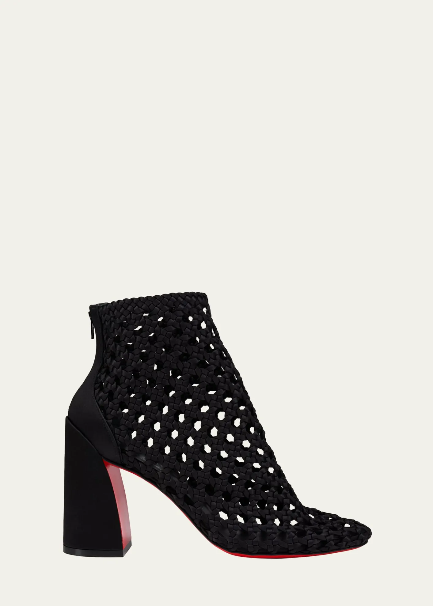 Christian Louboutin85mm Jane Woven Silk Booties