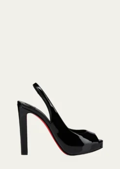 Christian Louboutin120mm Lady Fanny Patent Leather Peep-Toe Pumps