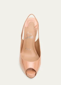 Christian Louboutin120mm Lady Fanny Patent Leather Peep-Toe Pumps