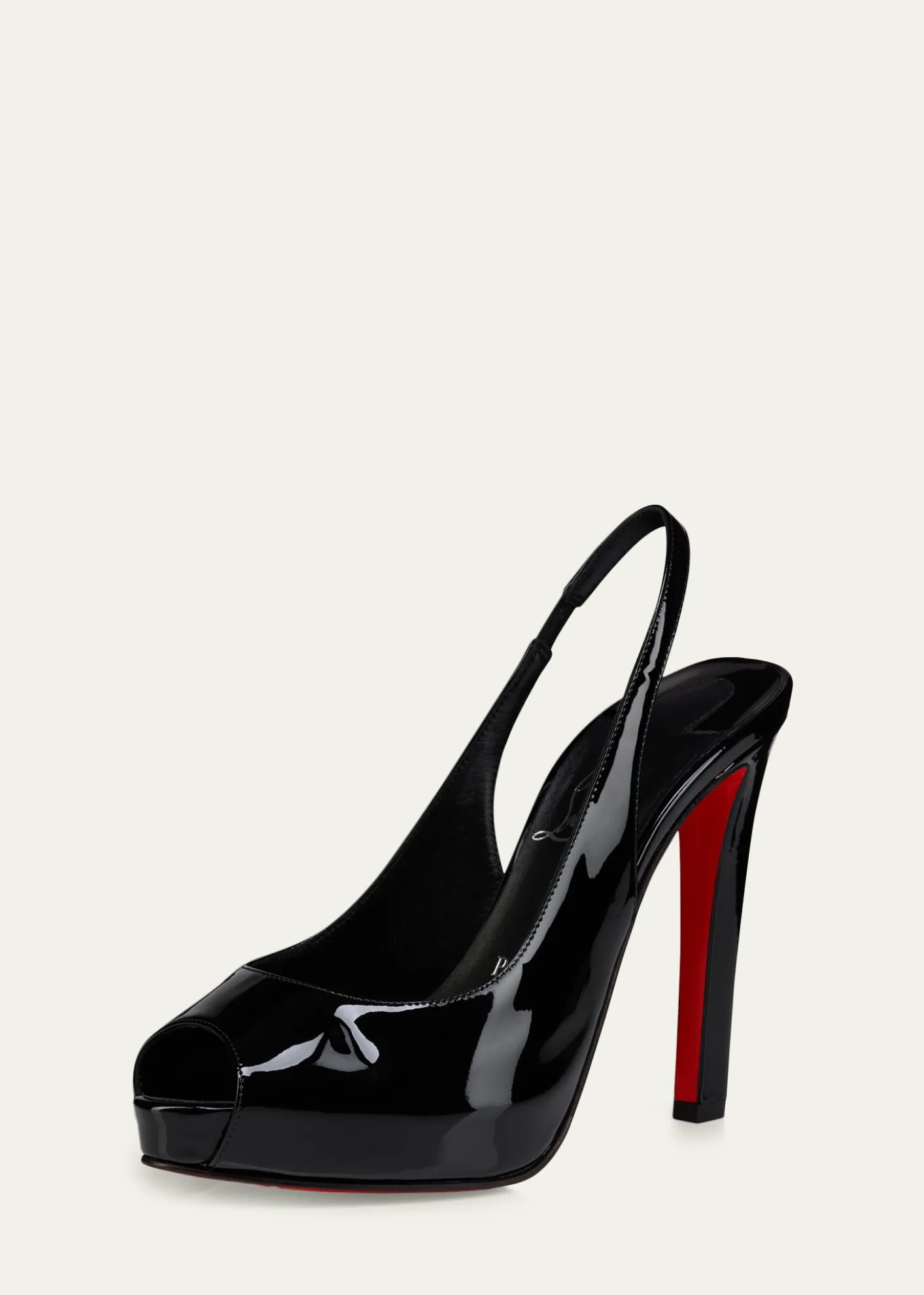 Christian Louboutin120mm Lady Fanny Patent Leather Peep-Toe Pumps