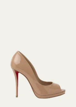 Christian Louboutin120mm Lady Z Patent Leather Peep-Toe Pumps