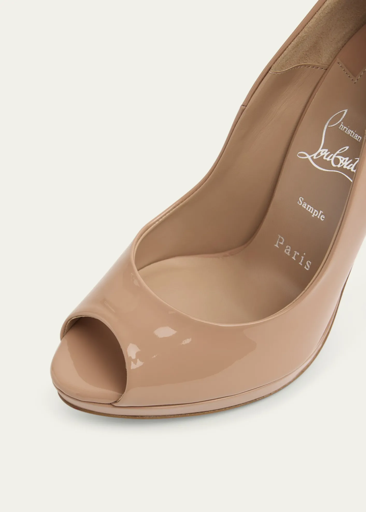 Christian Louboutin120mm Lady Z Patent Leather Peep-Toe Pumps