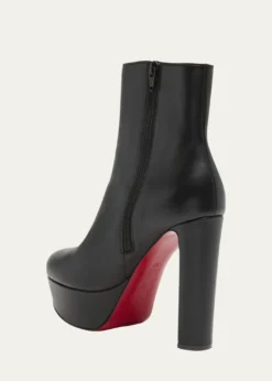 Christian Louboutin130mm Loo Leather Platform Booties