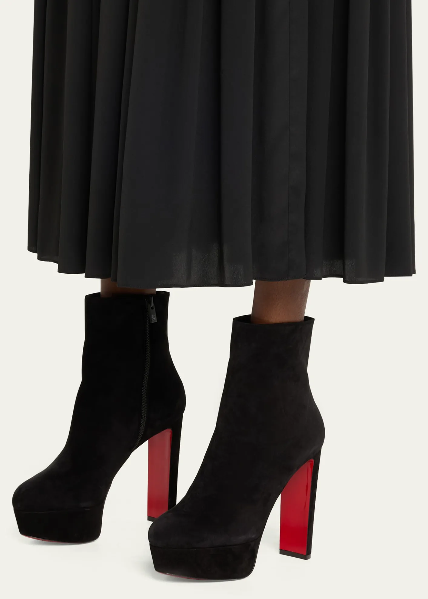 Christian Louboutin55mm Loo Suede Ankle Booties