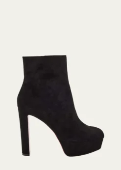 Christian Louboutin55mm Loo Suede Ankle Booties