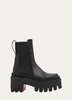Christian Louboutin80mm Marcharcroc Platform Leather Chelsea Boots