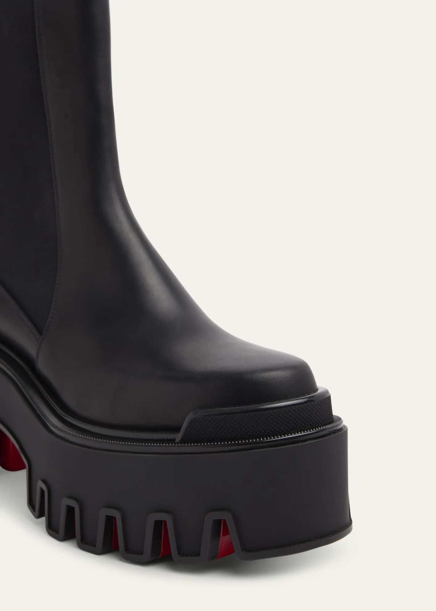 Christian Louboutin80mm Marcharcroc Platform Leather Chelsea Boots