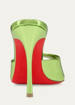 Christian Louboutin100mm Me Dolly Metallic Leather Slide Sandals