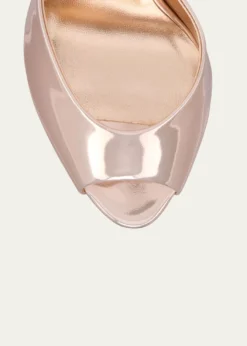 Christian Louboutin100mm Me Dolly Metallic Leather Slide Sandals