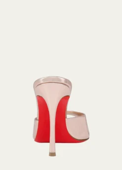 Christian Louboutin100mm Me Dolly Metallic Leather Slide Sandals