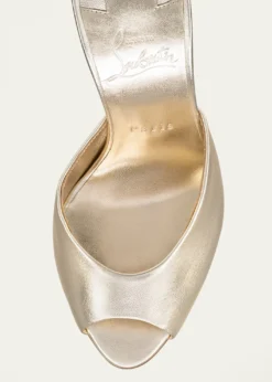 Christian Louboutin100mm Me Dolly Metallic Slide Sandals