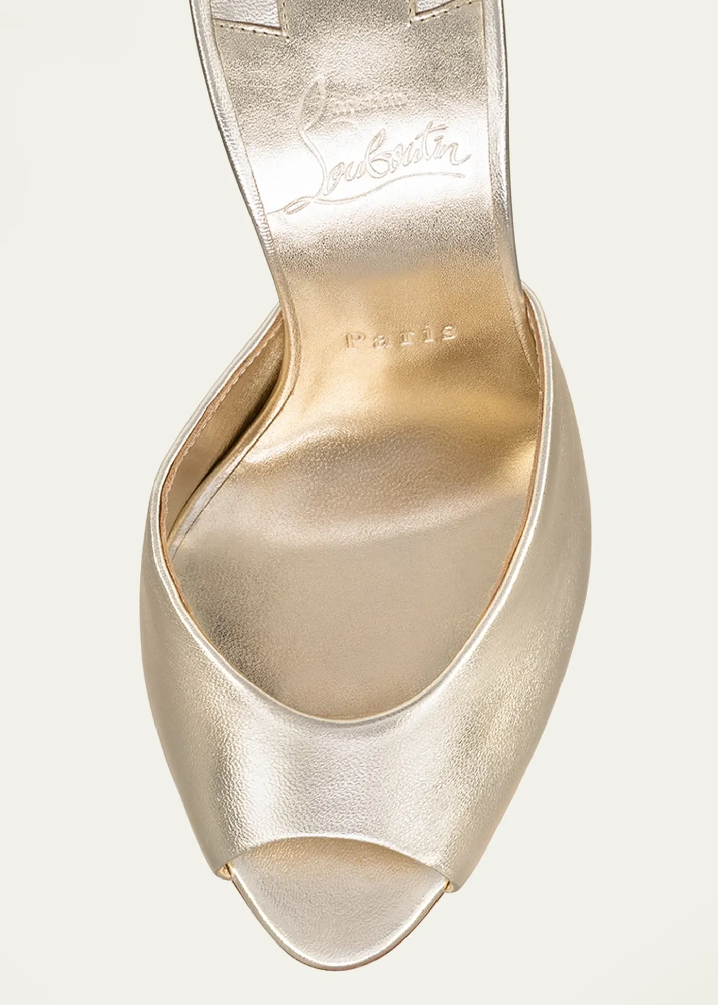 Christian Louboutin100mm Me Dolly Metallic Slide Sandals