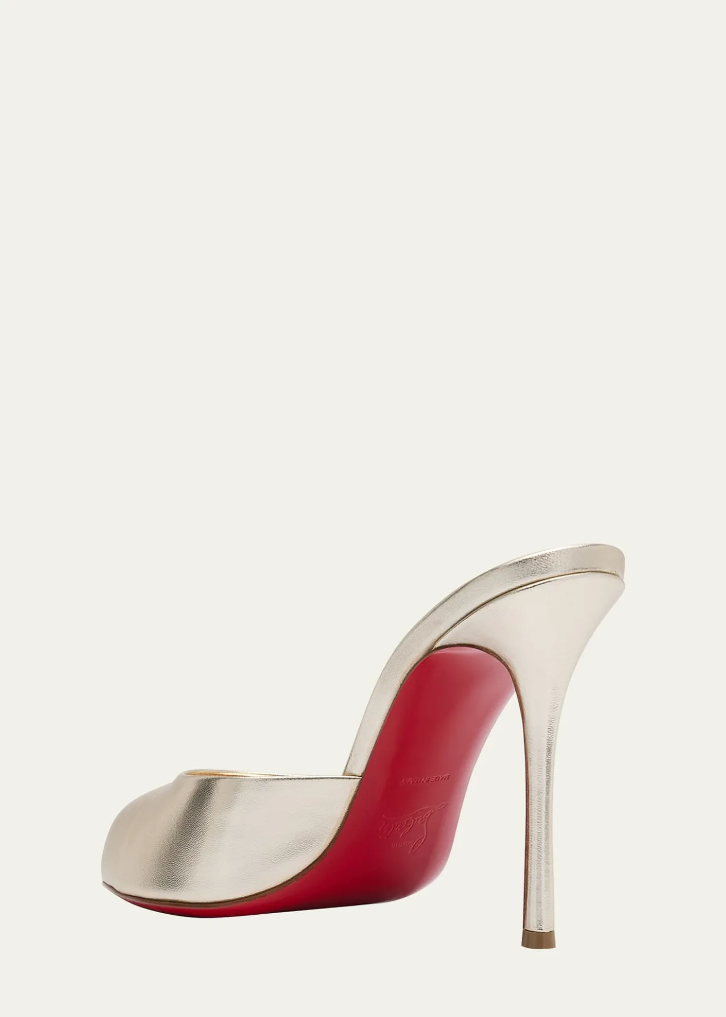 Christian Louboutin100mm Me Dolly Metallic Slide Sandals
