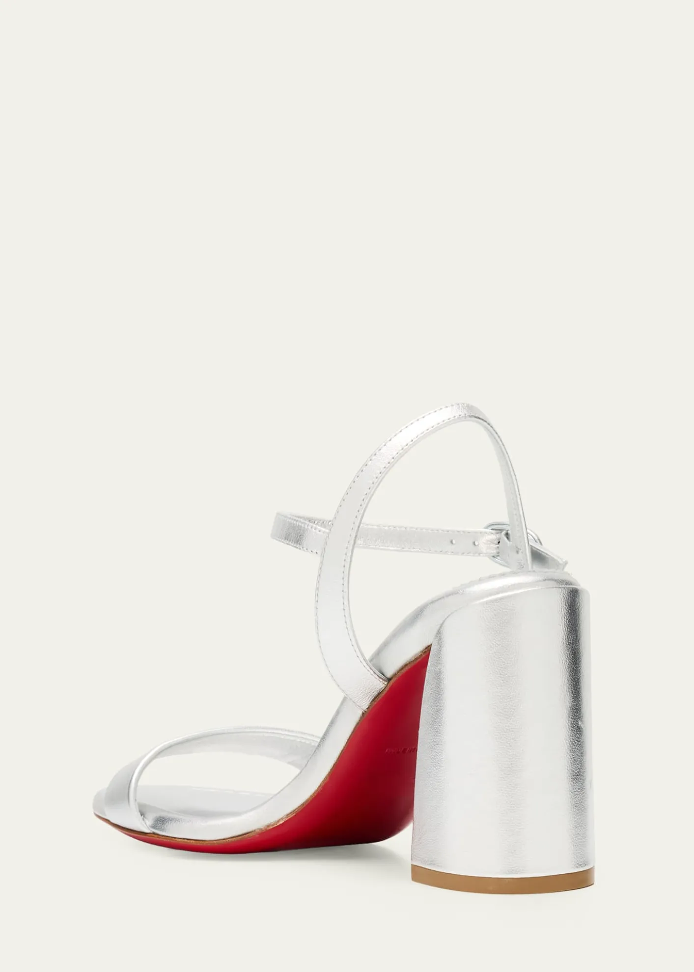Christian Louboutin85mm Miss Jane Metallic Leather Ankle-Strap Sandals