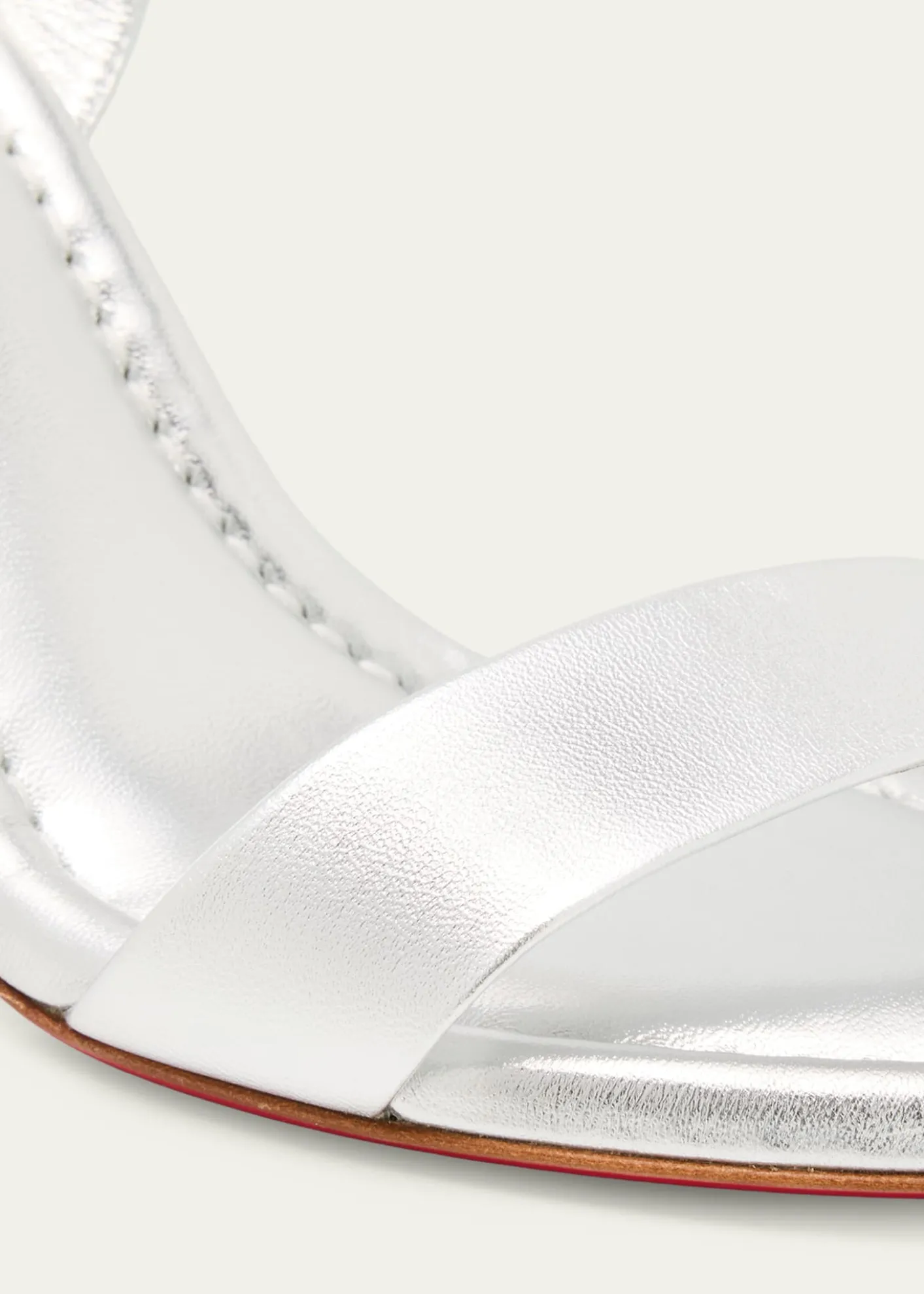 Christian Louboutin85mm Miss Jane Metallic Leather Ankle-Strap Sandals