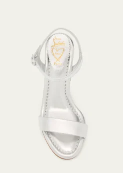 Christian Louboutin85mm Miss Jane Metallic Leather Ankle-Strap Sandals