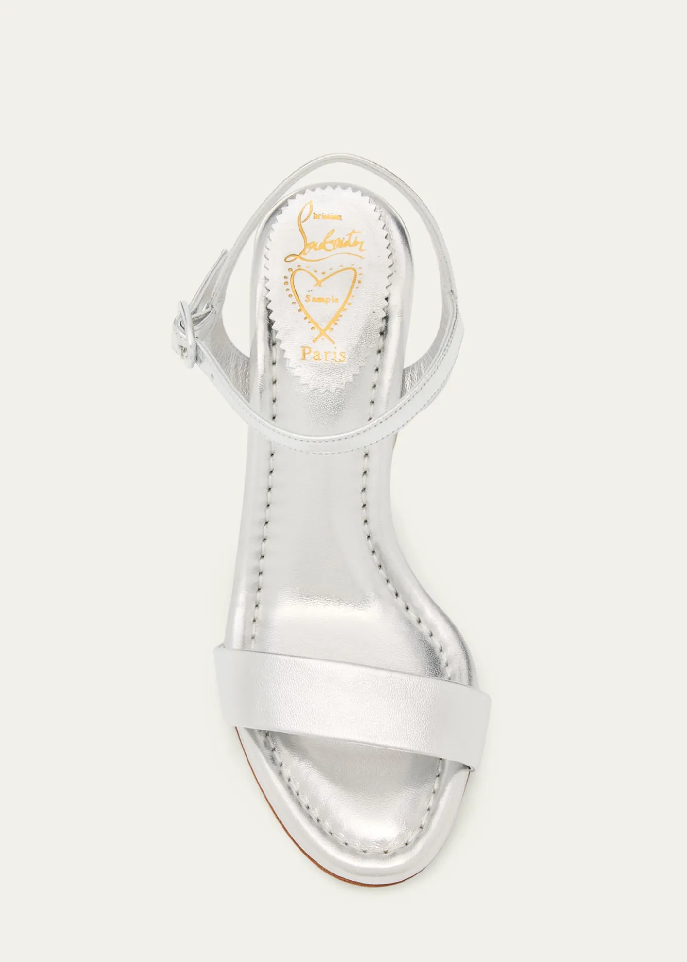 Christian Louboutin85mm Miss Jane Metallic Leather Ankle-Strap Sandals