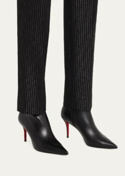 Christian Louboutin80mm Miss Z Leather Booties