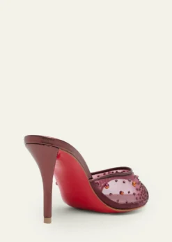 Christian Louboutin80mm Miss Z Embellished Mesh and Metallic Leather Mule Pumps