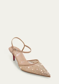 Christian Louboutin60mm Miss Z Riviera Strass Mesh Pumps