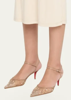 Christian Louboutin60mm Miss Z Riviera Strass Mesh Pumps