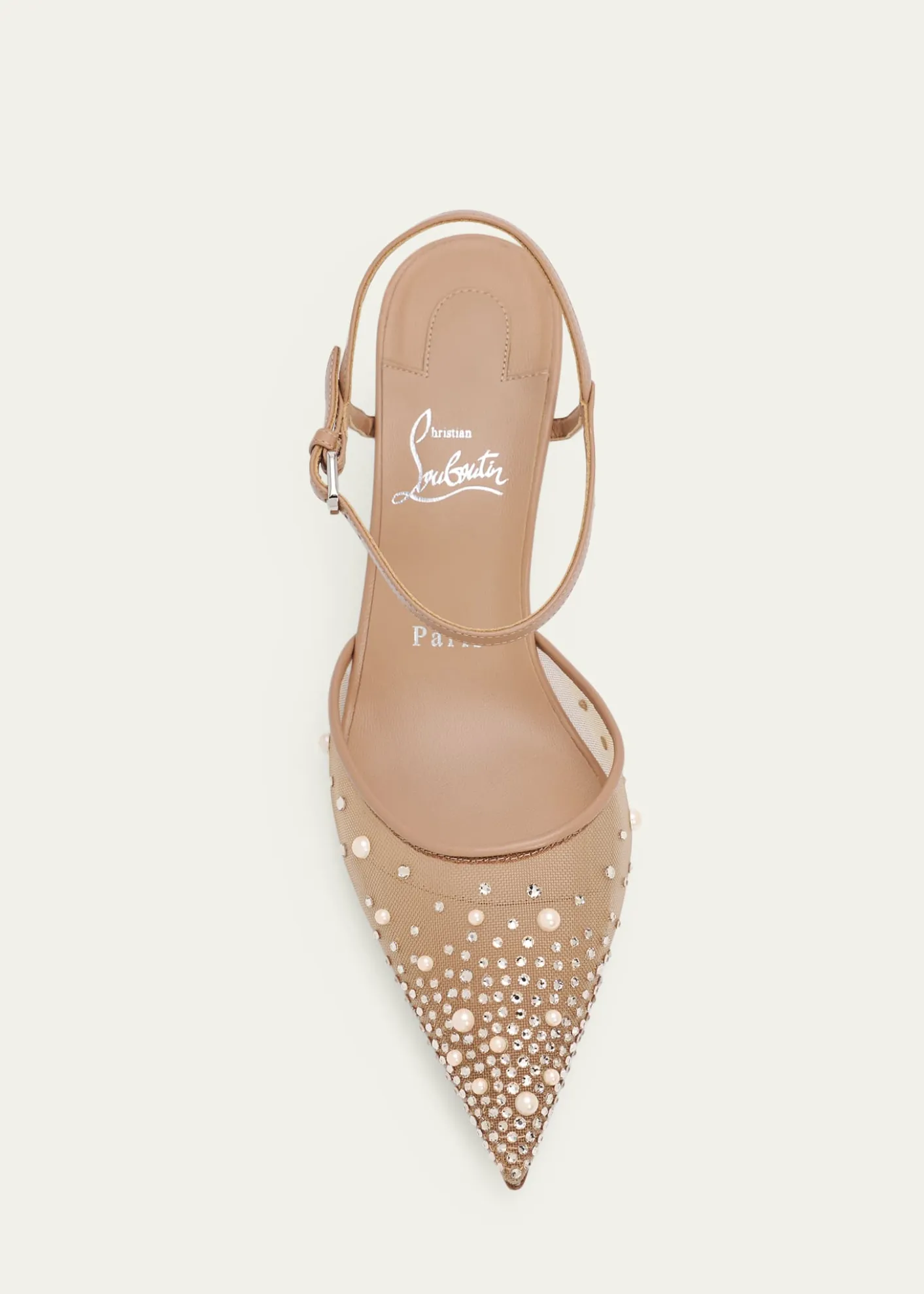 Christian Louboutin60mm Miss Z Riviera Strass Mesh Pumps