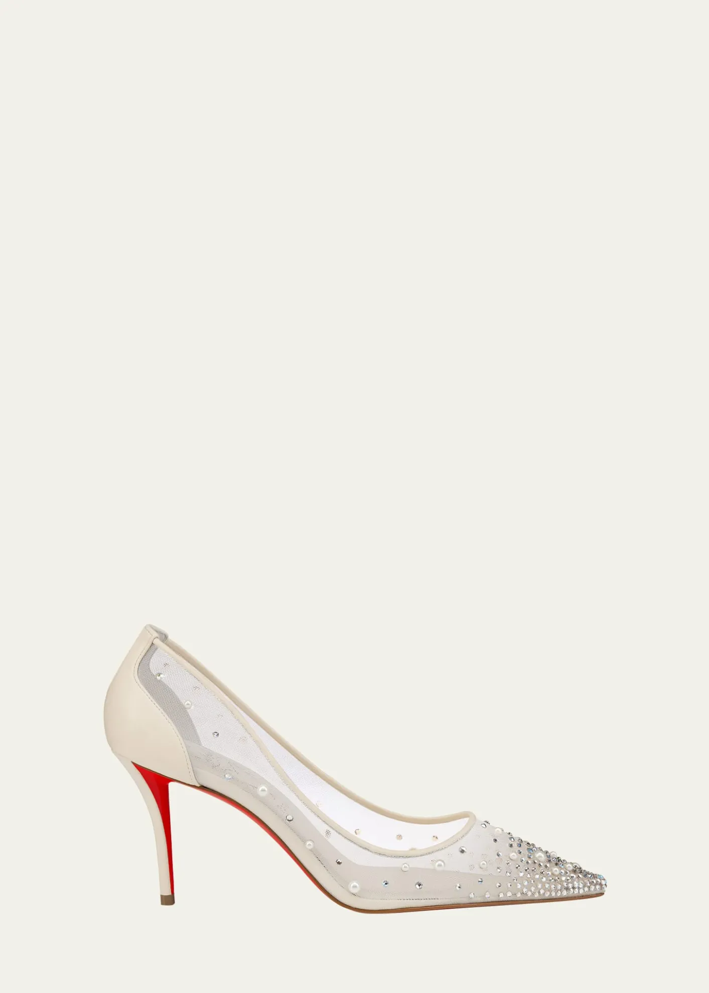 Christian Louboutin80mm Miss Z Degrastra Embellished Mesh Pumps
