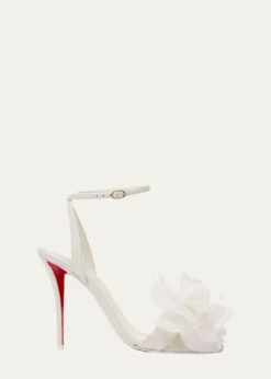Christian Louboutin100mm Miss Z Flora Leather Sandals
