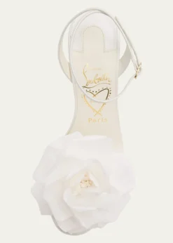 Christian Louboutin100mm Miss Z Flora Leather Sandals