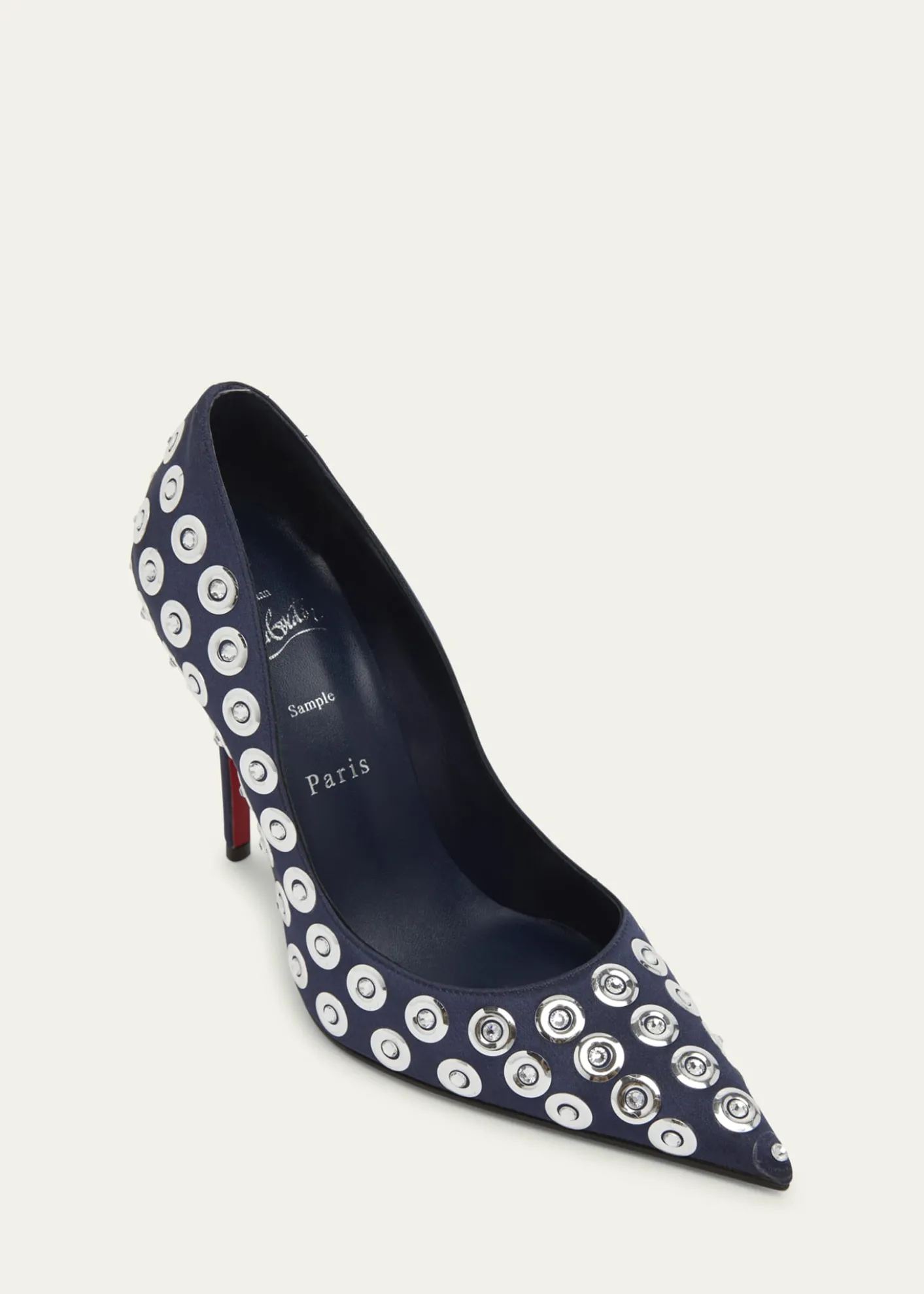 Christian Louboutin100mm Miss Z Silk Crystal Pumps