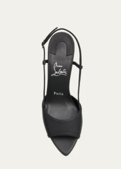 Christian Louboutin80mm Miss Z Leather Slingback Sandals