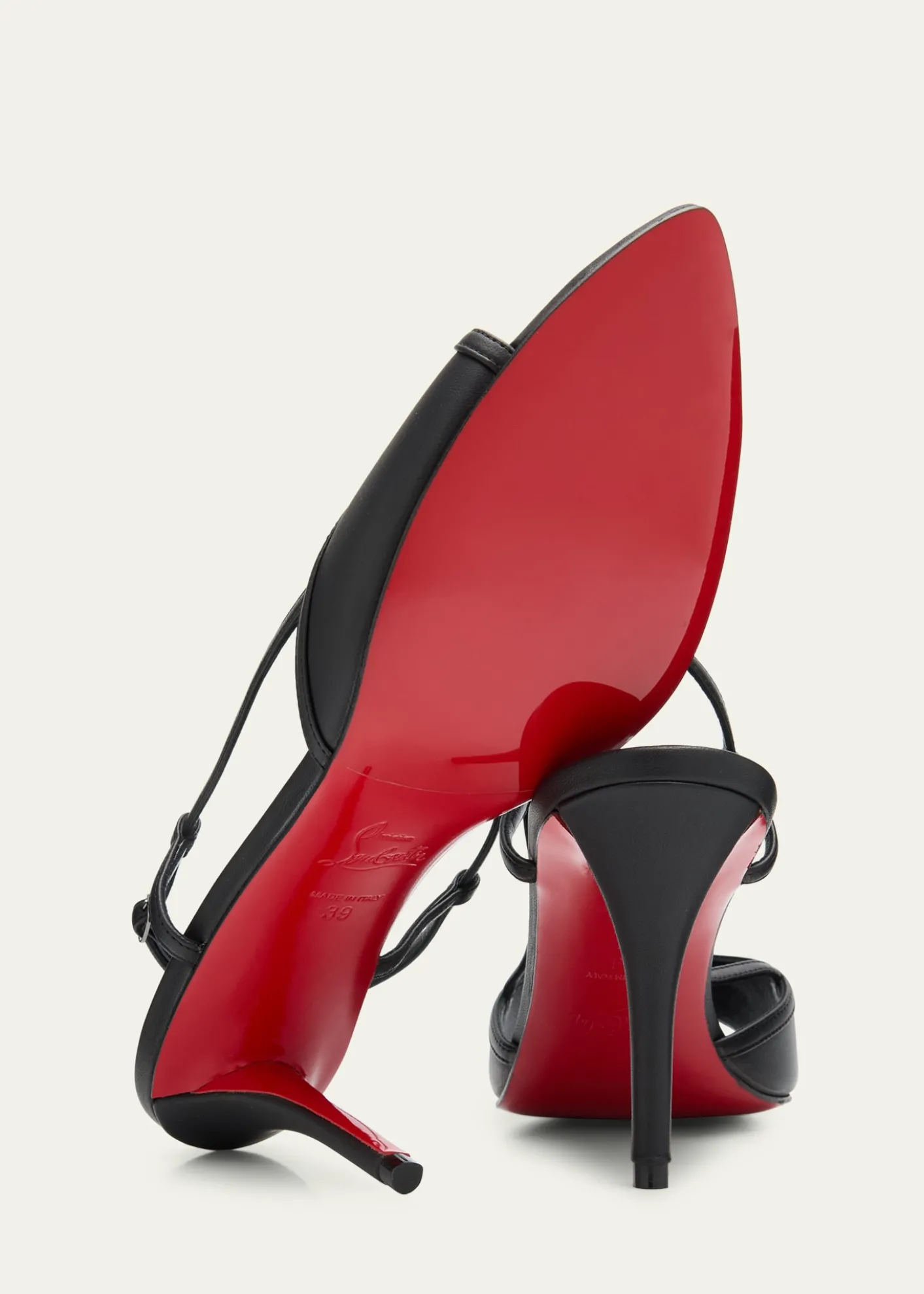 Christian Louboutin80mm Miss Z Leather Slingback Sandals
