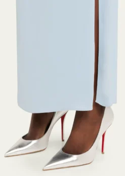 Christian Louboutin100mm Miss Z Metallic Leather Pumps