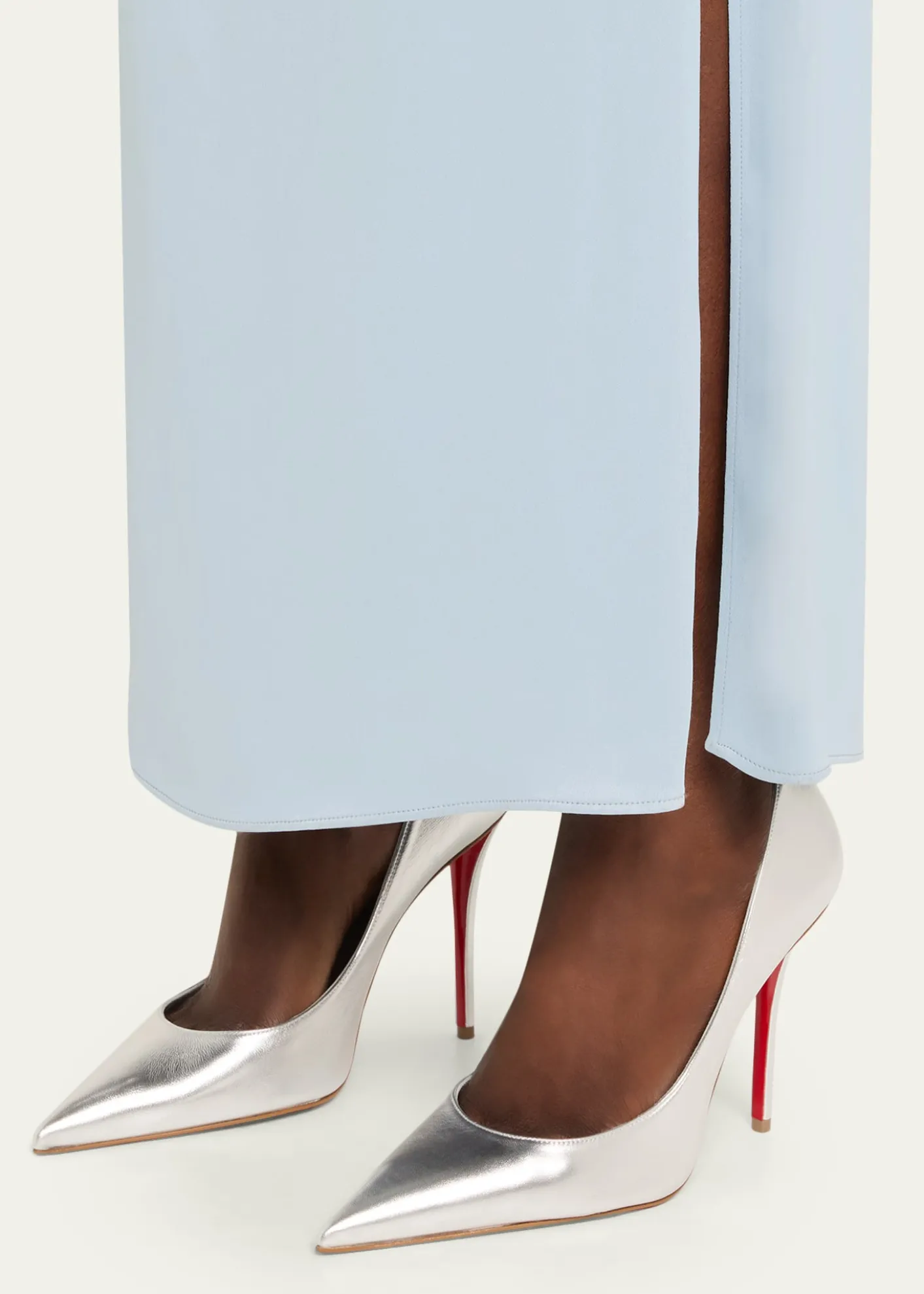 Christian Louboutin100mm Miss Z Metallic Leather Pumps