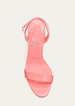 Christian Louboutin80mm Miss Z Patent Leather Ankle-Strap Sandals
