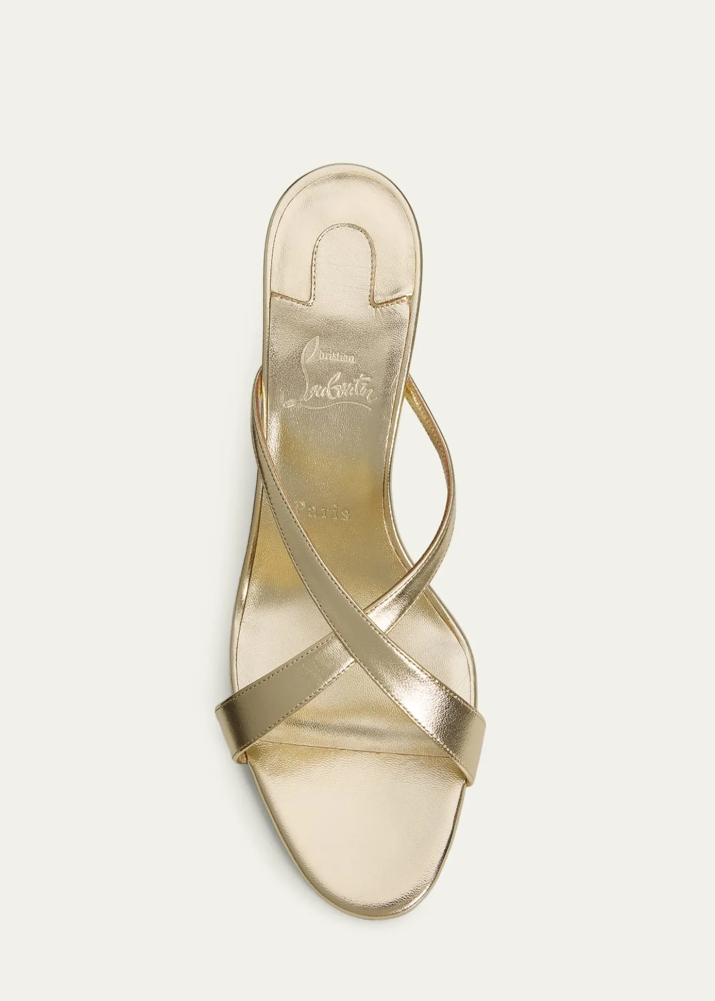 Christian Louboutin80mm Mulazee Metallic Leather Sandals