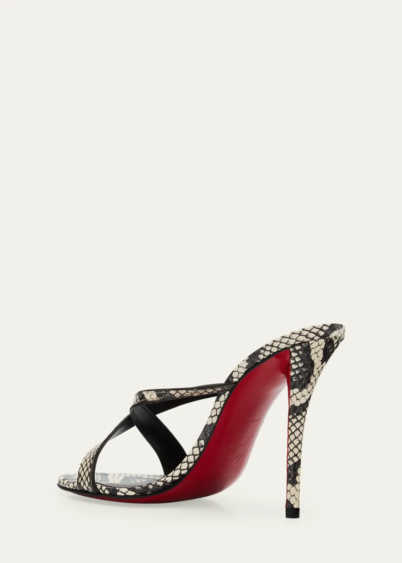 Christian Louboutin100mm Mulazee Crisscross Snake-Printed Leather Sandals