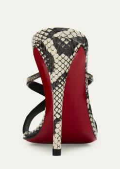 Christian Louboutin100mm Mulazee Crisscross Snake-Printed Leather Sandals