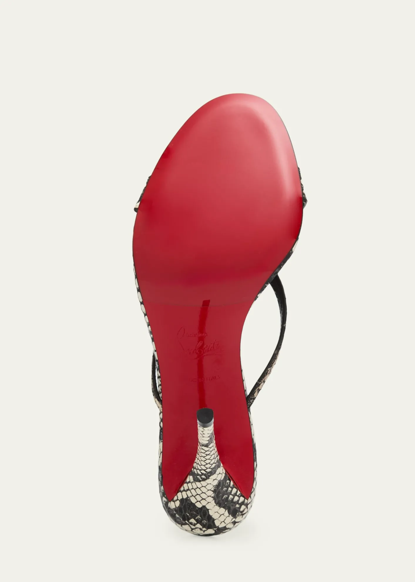 Christian Louboutin100mm Mulazee Crisscross Snake-Printed Leather Sandals
