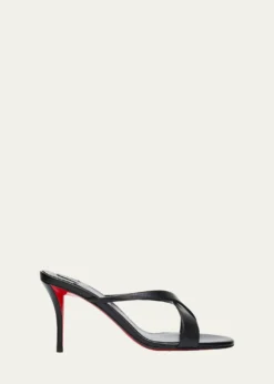 Christian Louboutin80mm Mulazee Leather Crisscross Mules