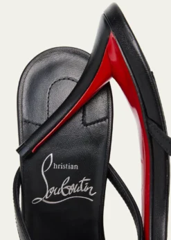 Christian Louboutin80mm Mulazee Leather Crisscross Mules