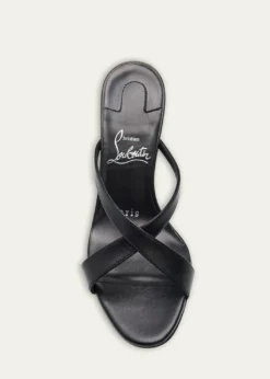 Christian Louboutin80mm Mulazee Leather Crisscross Mules