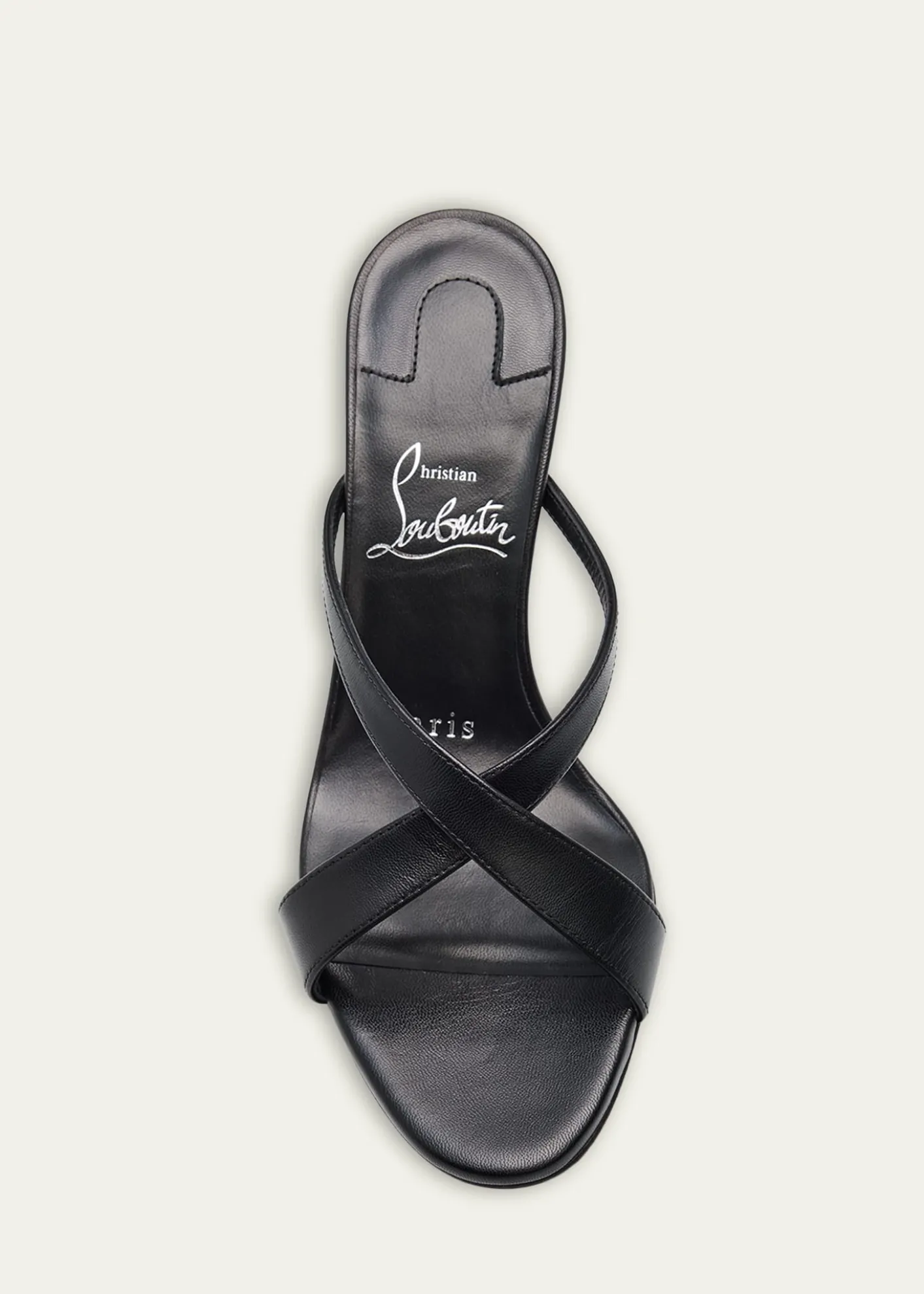 Christian Louboutin80mm Mulazee Leather Crisscross Mules