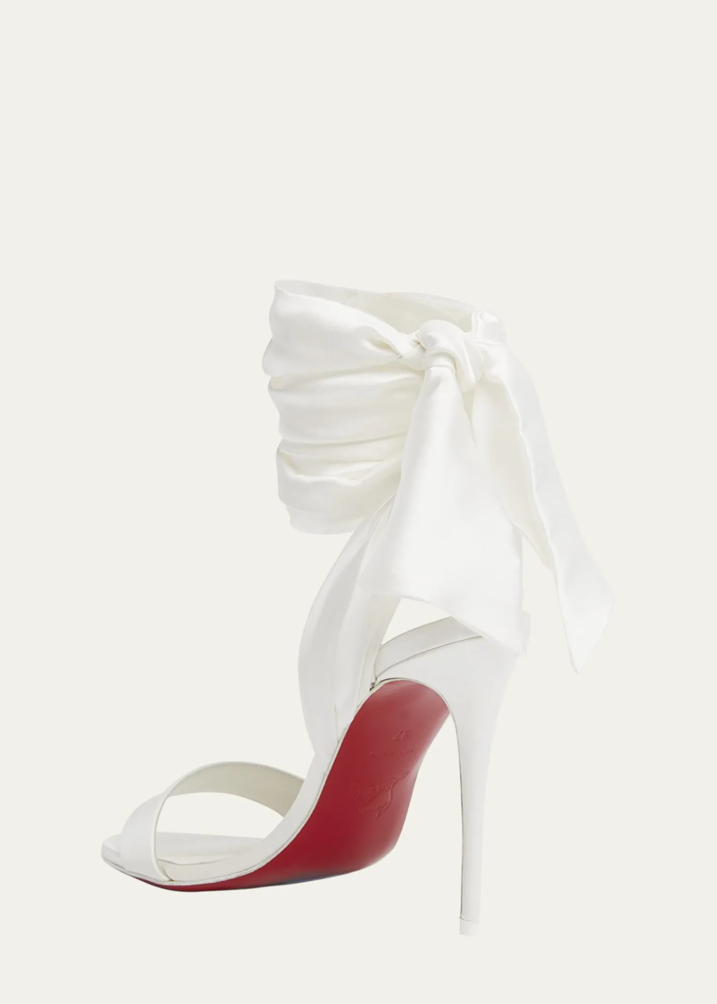 Christian Louboutin100mm Ribbon Ankle-Wrap Stiletto Sandals
