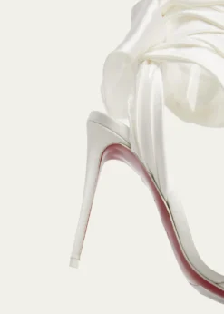 Christian Louboutin100mm Ribbon Ankle-Wrap Stiletto Sandals