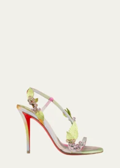 Christian Louboutin100mm Rosa Fruit Embellished Satin Sandals