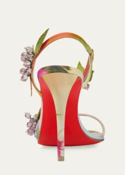 Christian Louboutin100mm Rosa Fruit Embellished Satin Sandals