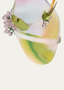Christian Louboutin100mm Rosa Fruit Embellished Satin Sandals