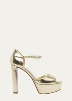 Christian Louboutin130mm Sandaloo Metallic Platform Sandals
